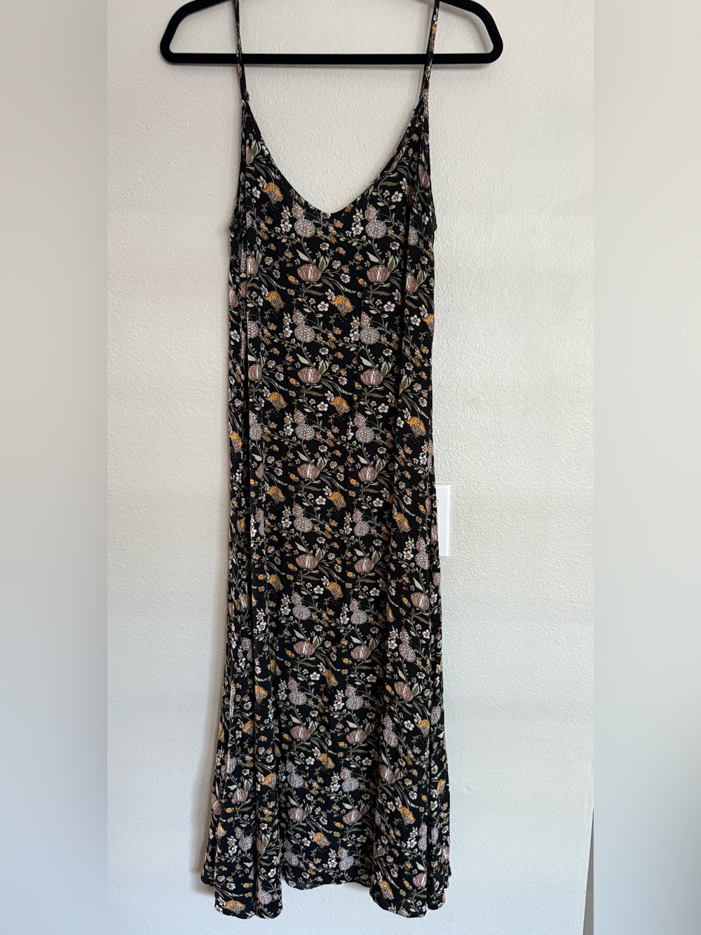 NATURAL LIFE Black Floral Maxi Slip Dress